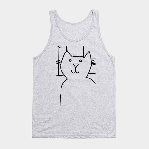 Minimal Cat in the City Tank Top by ellenhenryart